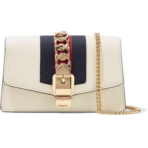 gucci sylvie mini chain bag white